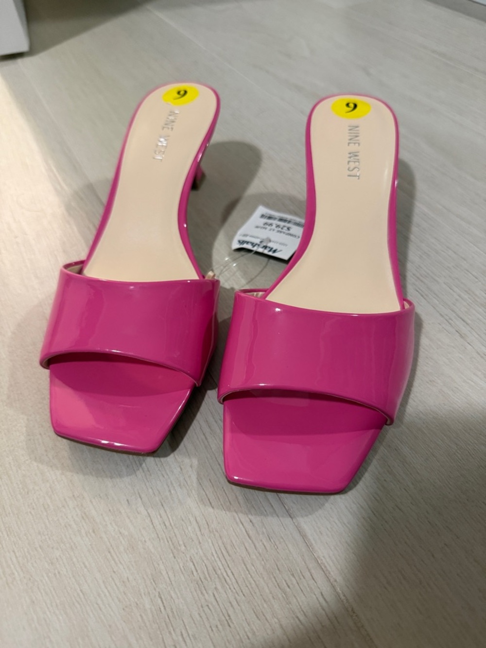 Nine West Hot Pink Patent Kitten Heel